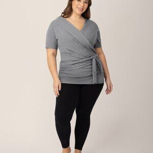 Gray Women's Drape Front Top